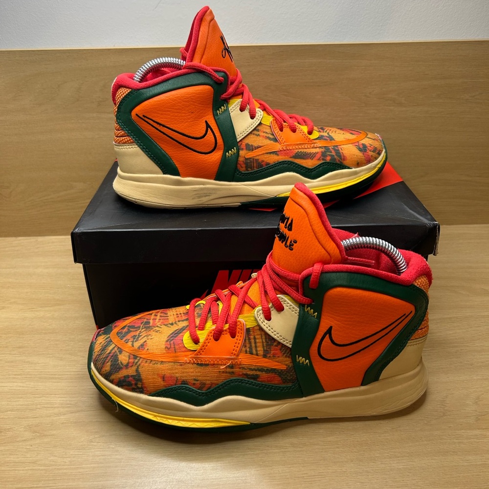 Nike Kids' Orange and Green Sneakers